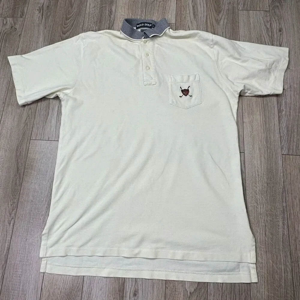 polo golf ralph lauren shirt mens beige short sleeve embroidered logo